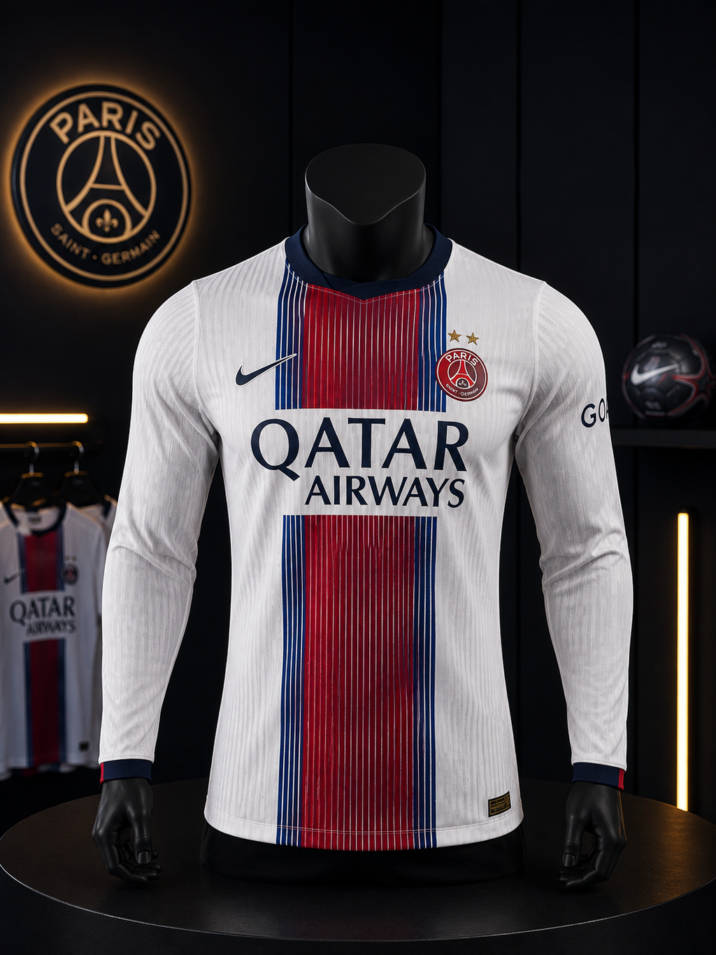 Maillot PSG extérieur 2026-2027 manches longues.